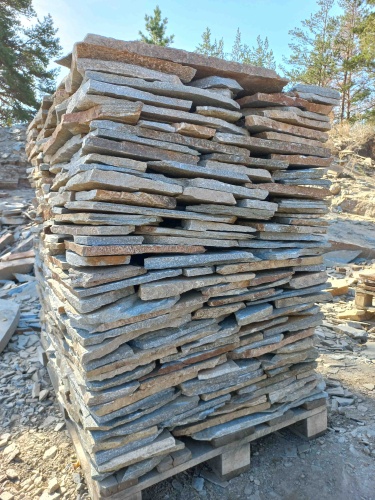 Плитняк златолит серебристый для цоколя, отмостки купить в Ульяновске