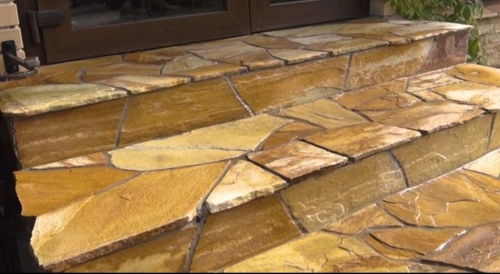 Плитняк златолит жёлтый золотистый для отмостки купить в Ульяновске