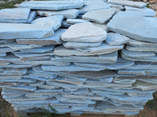 Плитняк златолит зелёный галтованный для цоколя купить в Ульяновске